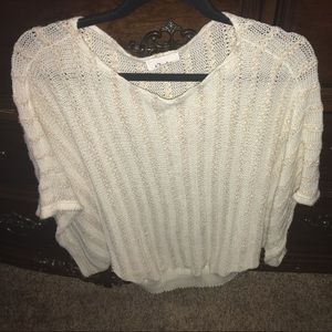 Women’s white & Gold small poncho sweater